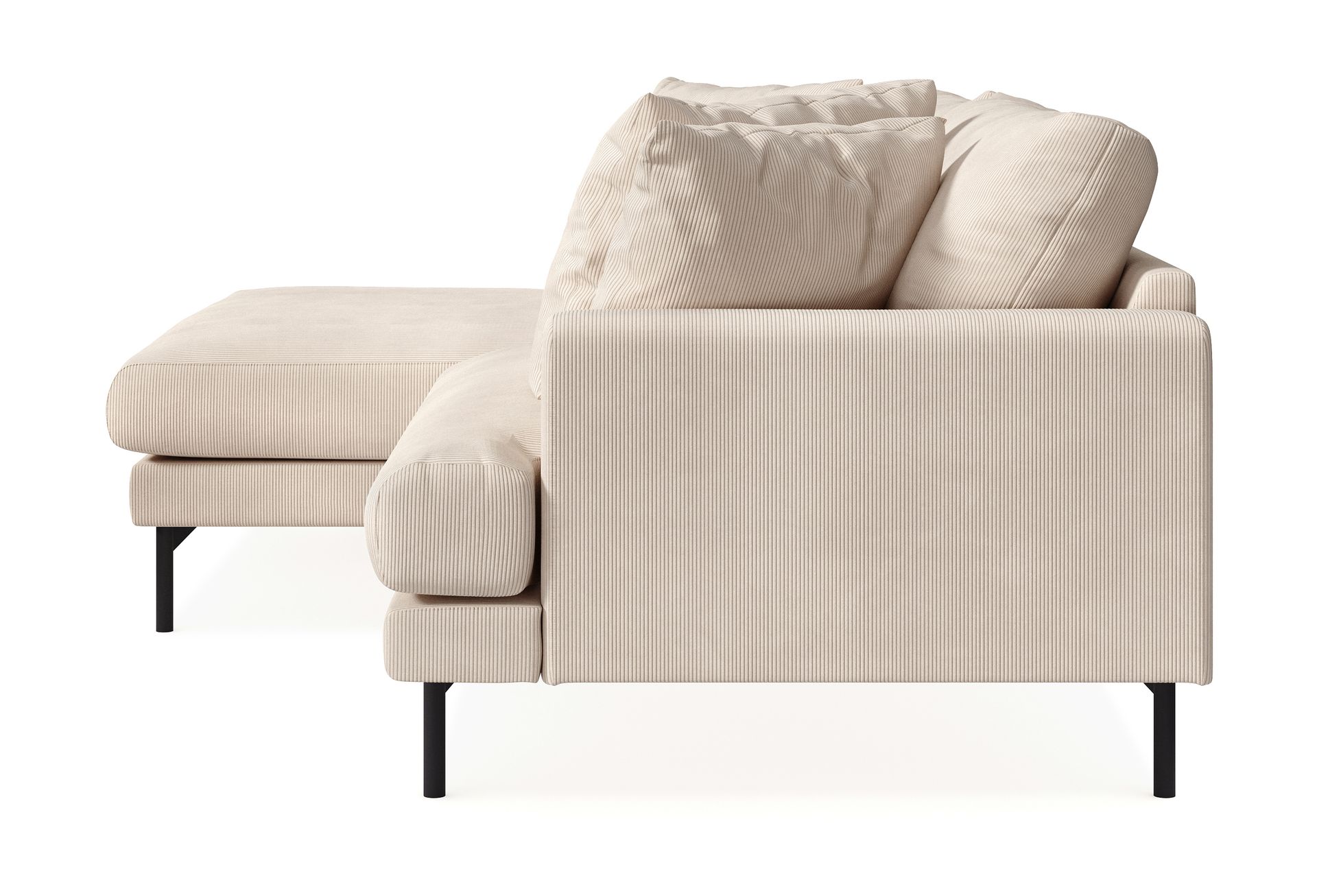 Menard 4-personers Venstrevendt L-formet Divansofa i Manchester - Beige - Møbler - Sofaer - Sofa med chaiselong