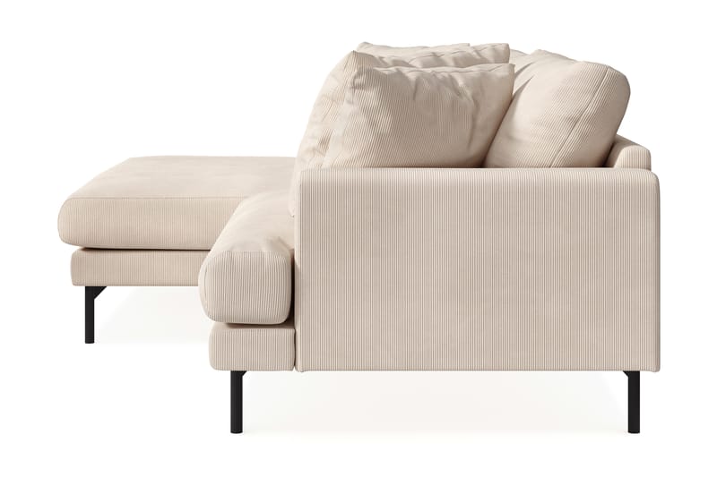 Menard 4-personers Venstrevendt L-formet Divansofa i Manchester - Beige - Møbler - Sofaer - Sofa med chaiselong