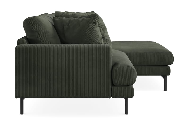 Menard 4-personers Højrevendt L-formet Divansofa i Manchester - Mørkegrøn - Møbler - Sofaer - Sofa med chaiselong - 4 personers sofa med chaiselong