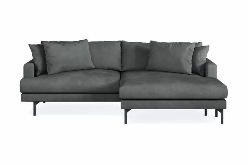 Menard 4-personers Højrevendt L-formet Divansofa i Manchester - Grå - Møbler - Sofaer - Sofa med chaiselong - 4 personers sofa med chaiselong