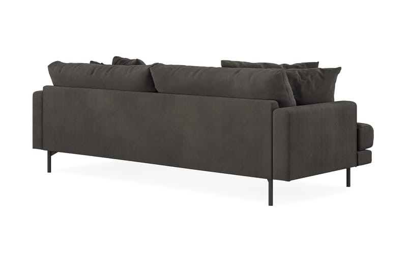 Menard 4-personers Højrevendt L-formet Divansofa i Manchester - Mørkegrå - Møbler - Sofaer - Sofa med chaiselong - 4 personers sofa med chaiselong