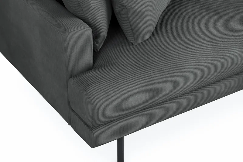 Menard 4-personers Højrevendt L-formet Divansofa i Manchester - Grå - Møbler - Sofaer - Sofa med chaiselong - 4 personers sofa med chaiselong