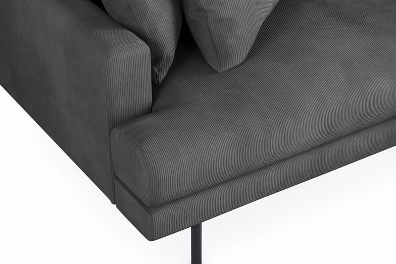 Menard 4-personers Højrevendt L-formet Divansofa i Manchester - Grå - Møbler - Sofaer - Sofa med chaiselong - 4 personers sofa med chaiselong