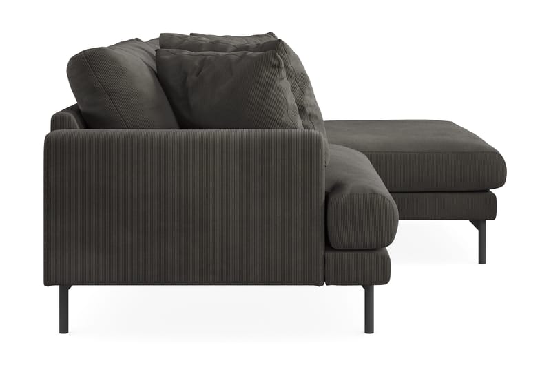 Menard 4-personers Højrevendt L-formet Divansofa i Manchester - Mørkegrå - Møbler - Sofaer - Sofa med chaiselong - 4 personers sofa med chaiselong