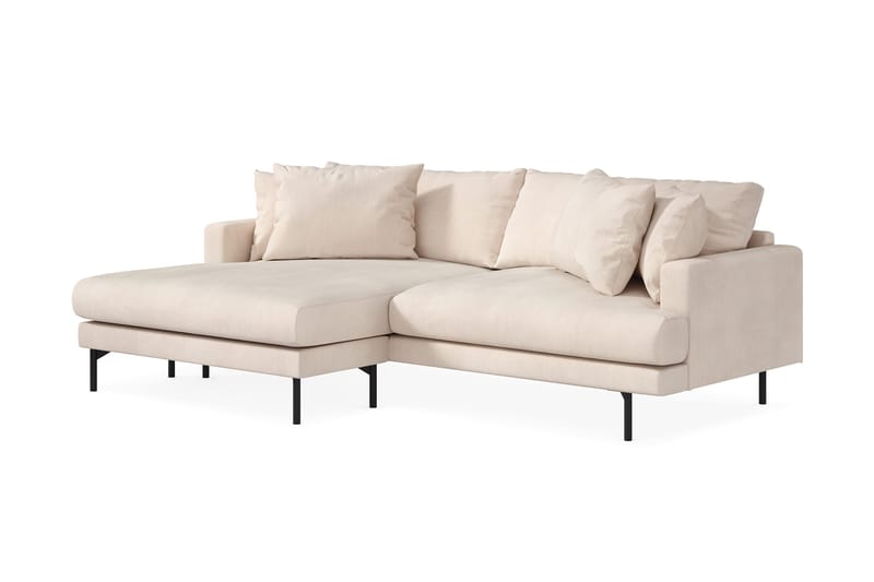 Menard 4-personers Venstrevendt L-formet Divansofa i Manchester - Beige - Møbler - Sofaer - Sofa med chaiselong - 4 personers sofa med chaiselong