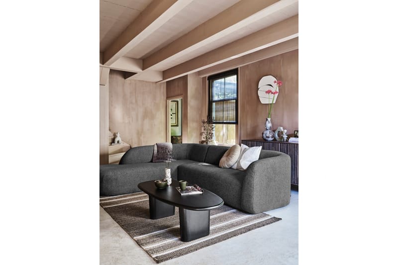 Mooli Sofa med Chaiselong 3-personers - Grå/Sort - Møbler - Sofaer - Sofa med chaiselong - 3 personers sofa med chaiselong