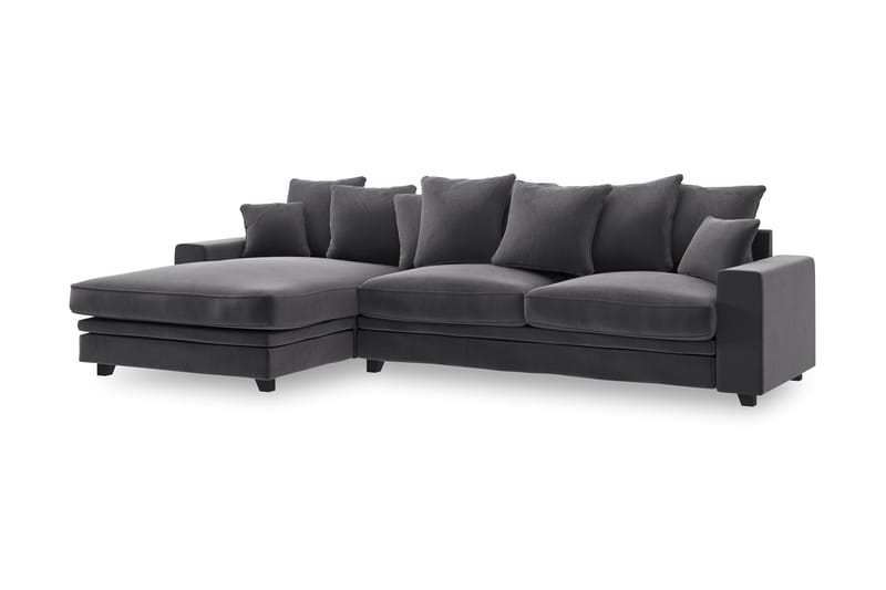 Swindon 3-pers. sofa med Chaiselong venstre - Mørkegrå - Sofa med chaiselong - 3 personers sofa med chaiselong