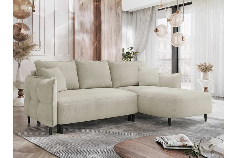 Sycylia Sofa med Divan 3-personers - Lys grå - Møbler - Sofaer - Sofa med chaiselong - 3 personers sofa med chaiselong