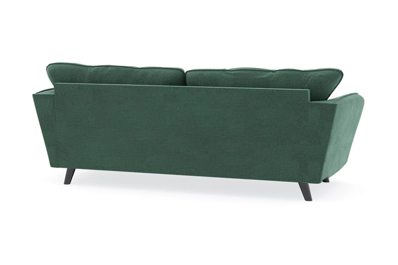 Trend Lyx 3-personers Fløjlssofa - Mørkegrøn - Møbler - Sofaer - Sofa med chaiselong - 3 personers sofa med chaiselong