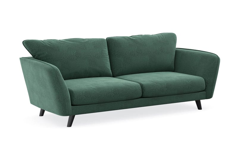 Trend Lyx 3-personers Fløjlssofa - Mørkegrøn - Møbler - Sofaer - Sofa med chaiselong - 3 personers sofa med chaiselong
