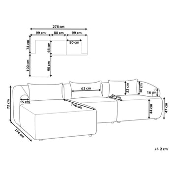 3-personers sofa Svansele - Lysegrå/Højrevendt - Møbler - Sofaer - Hjørnesofa