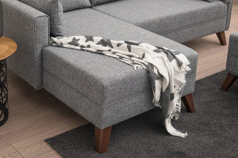 Antigua Divansovesofa til venstre - Grå - Møbler - Sofaer - Sofa med chaiselong - 4 personers sofa med chaiselong