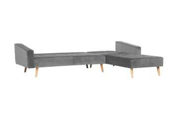 Arrika hjørnesofa venstre velour - Grå - Møbler - Sofaer - Sovesofaer - Sovesofa chaiselong