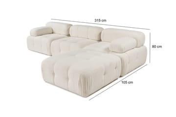 Belgin Boblet Divansofa 3-personers 315 cm bred - Møbler - Sofaer - Modulsofaer - Komplet modulsofa