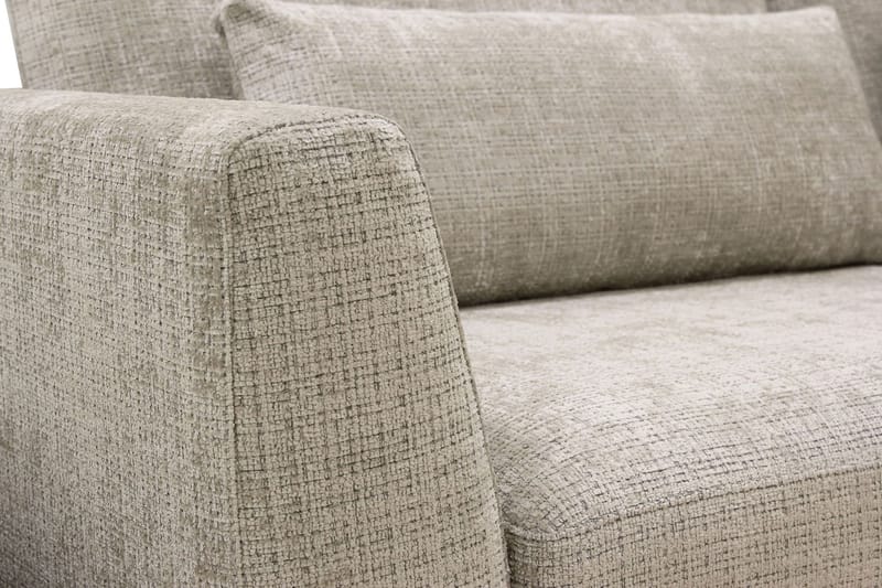 Florenz 4-personers Højrevendt L-formet Chaiselongsofa i Stof - Grå/Beige - Møbler - Sofaer - Sofa med chaiselong - 4 personers sofa med chaiselong