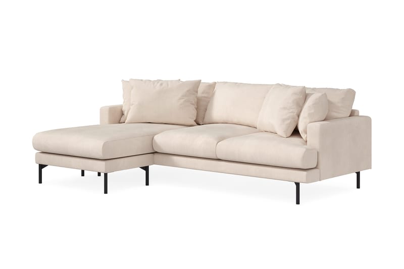 Menard 3-personers Venstrevendt Dyb L-formet Divansofa i Manchester - Beige - Møbler - Sofaer - Sofa med chaiselong - 3 personers sofa med chaiselong