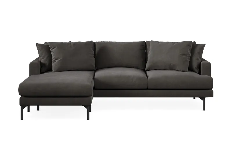 Menard 3-personers Venstrevendt L-formet Divansofa i Manchester - Mørkegrå - Møbler - Sofaer - Sofa med chaiselong - 3 personers sofa med chaiselong
