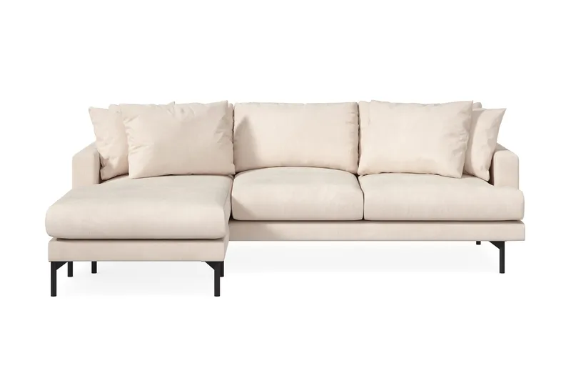 Menard 3-personers Venstrevendt Dyb L-formet Divansofa i Manchester, Beige