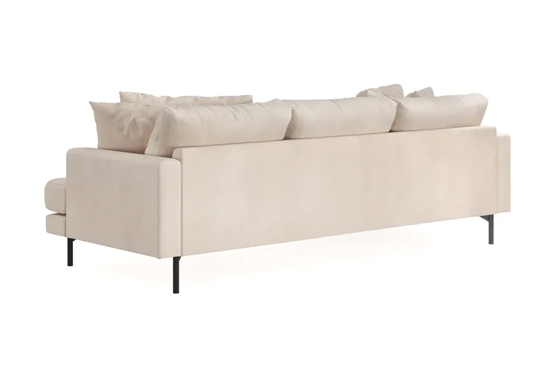 Menard 3-personers Venstrevendt Dyb L-formet Divansofa i Manchester - Beige - Møbler - Sofaer - Sofa med chaiselong - 3 personers sofa med chaiselong