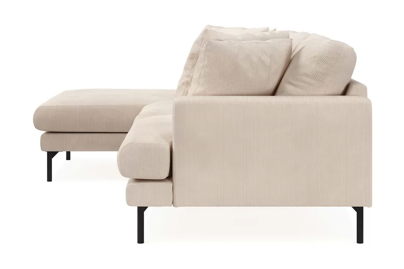 Menard 3-personers Venstrevendt Dyb L-formet Divansofa i Manchester - Beige - Møbler - Sofaer - Sofa med chaiselong - 3 personers sofa med chaiselong