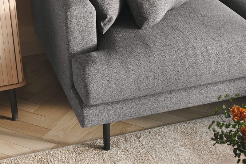Menard 3-personers Venstrevendt L-formet Divansofa i Stof - Grå - Møbler - Sofaer - Sofa med chaiselong - 3 personers sofa med chaiselong