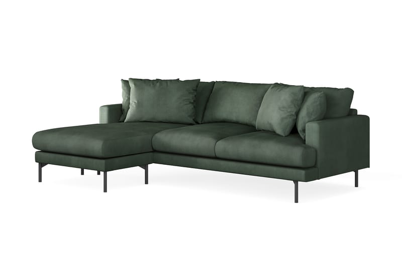 Menard 3-personers Venstrevendt L-formet Divansofa i Manchester - Grøn - Møbler - Sofaer - Sofa med chaiselong