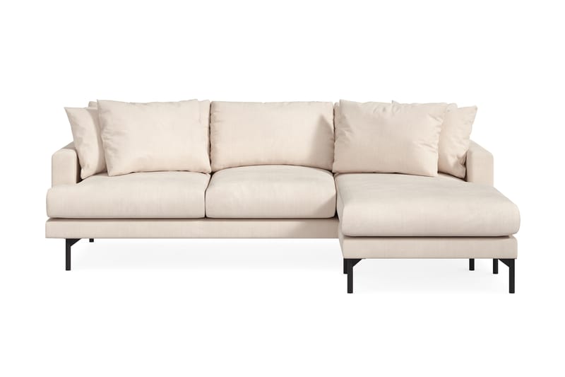 Menard 3-personers Højrevendt L-formet Divansofa i Manchester - Beige - Møbler - Sofaer - Sofa med chaiselong