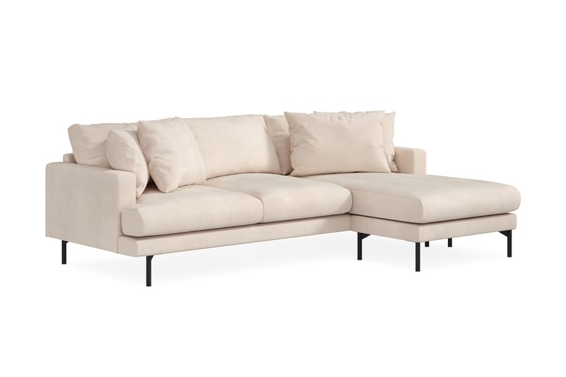 Menard 3-personers Højrevendt L-formet Divansofa i Manchester - Beige - Møbler - Sofaer - Sofa med chaiselong