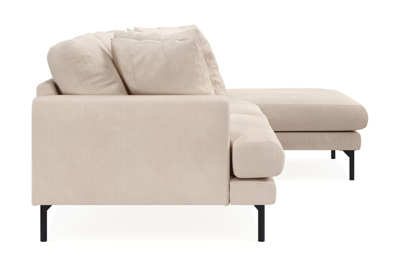 Menard 3-personers Højrevendt L-formet Divansofa i Manchester - Beige - Møbler - Sofaer - Sofa med chaiselong