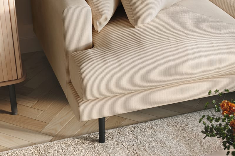 Menard 3-personers Højrevendt L-formet Divansofa i Manchester - Beige - Møbler - Sofaer - Sofa med chaiselong