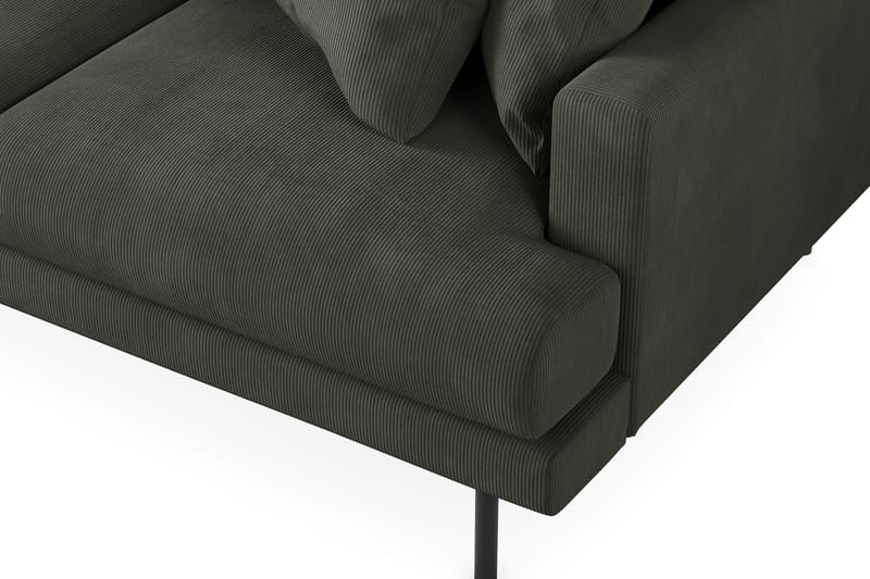 Menard 3-personers Venstrevendt L-formet Divansofa i Manchester - Mørkegrøn - Møbler - Sofaer - Sofa med chaiselong