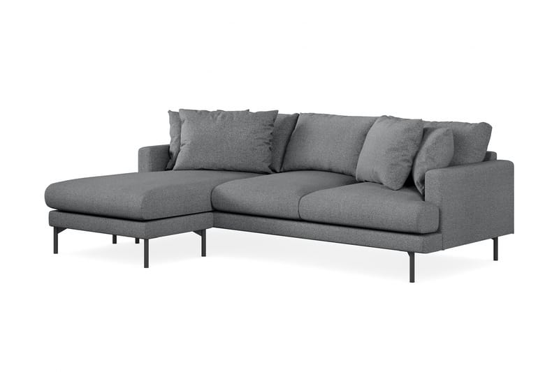 Menard 3-personers Venstrevendt L-formet Divansofa i Stof - Mørkegrå - Møbler - Sofaer - Sofa med chaiselong