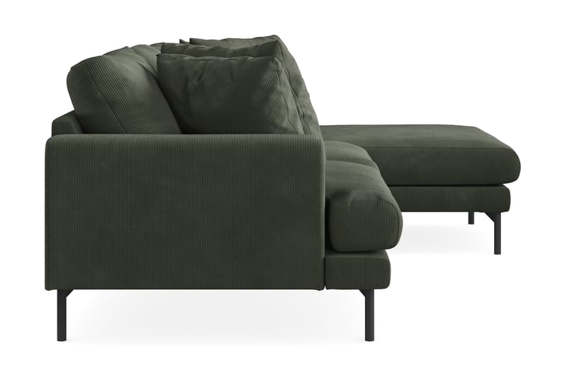 Menard 3-personers Højrevendt L-formet Divansofa i Manchester - Mørkegrøn - Møbler - Sofaer - Sofa med chaiselong