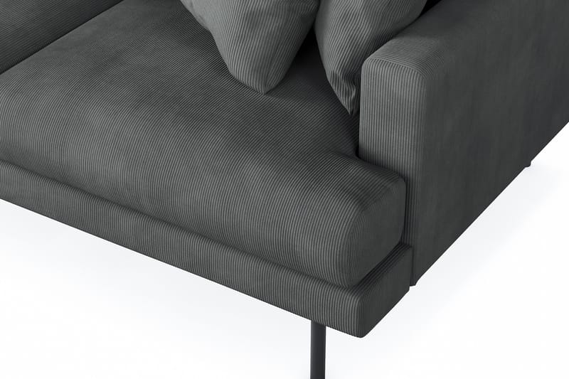 Menard 3-personers Venstrevendt L-formet Divansofa i Manchester - Grå - Møbler - Sofaer - Sofa med chaiselong - 3 personers sofa med chaiselong
