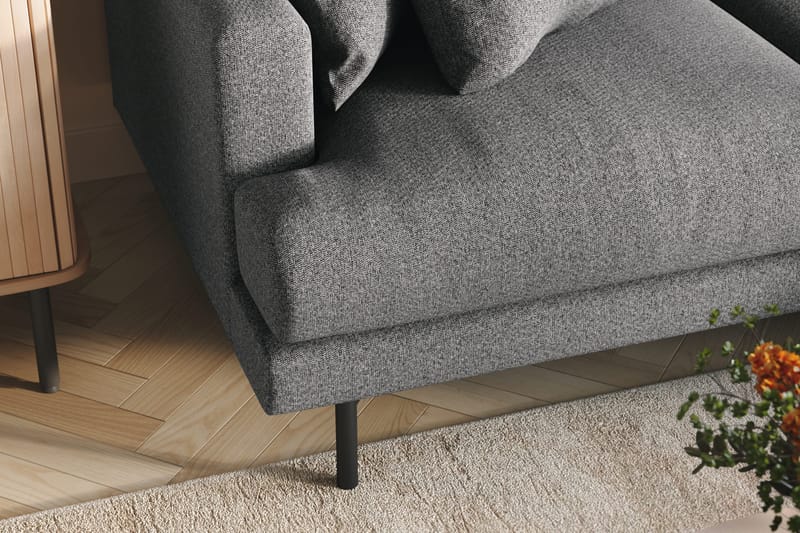 Menard 3-personers Højrevendt L-formet Divansofa i Stof - Mørkegrå - Møbler - Sofaer - Sofa med chaiselong - 3 personers sofa med chaiselong
