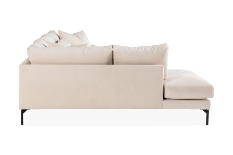 Menard 4-personers Venstrevendt Dyb L-formet Chaiselongsofa i Manchester - Beige - Møbler - Sofaer - Sofa med chaiselong - 4 personers sofa med chaiselong