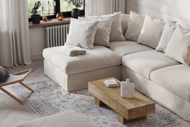 Menard 4-personers Venstrevendt L-formet Chaiselongsofa i Stof - Beige - Møbler - Sofaer - Sofa med chaiselong - 4 personers sofa med chaiselong