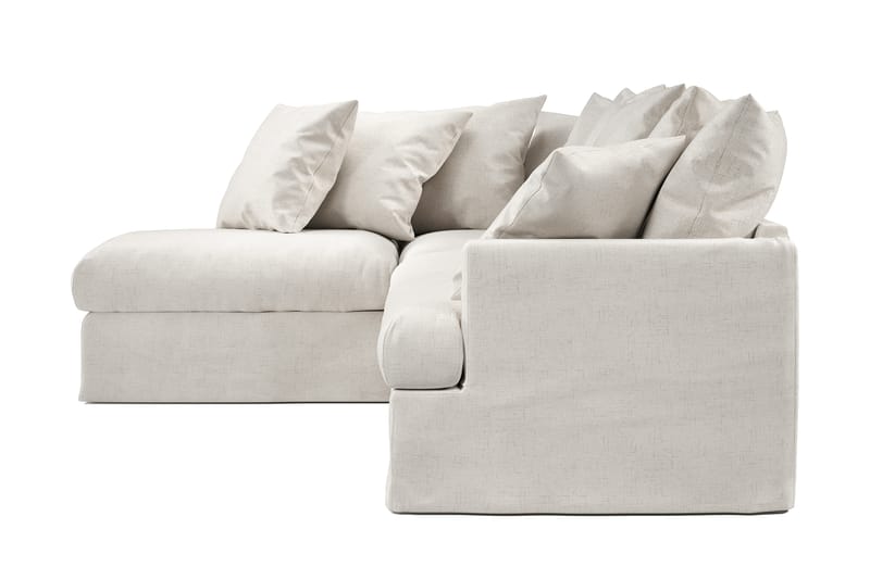 Menard 4-personers Venstrevendt L-formet Chaiselongsofa i Stof - Beige - Møbler - Sofaer - Sofa med chaiselong - 4 personers sofa med chaiselong