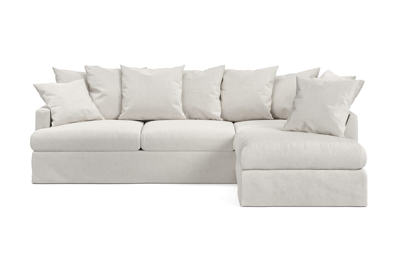 Menard 4-personers Højrevendt L-formet Chaiselongsofa i Bouclé - Hvid - Møbler - Sofaer - Sofa med chaiselong - 4 personers sofa med chaiselong
