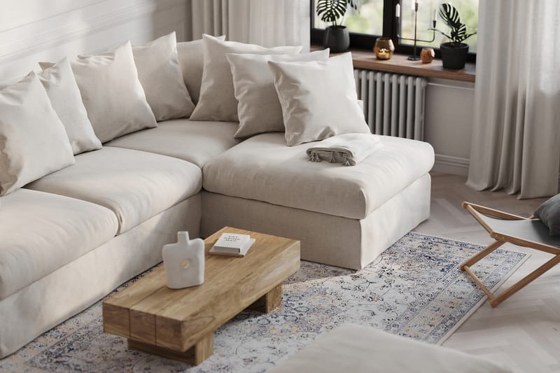 Menard 4-personers Højrevendt L-formet Chaiselongsofa i Bouclé - Hvid - Møbler - Sofaer - Sofa med chaiselong - 4 personers sofa med chaiselong