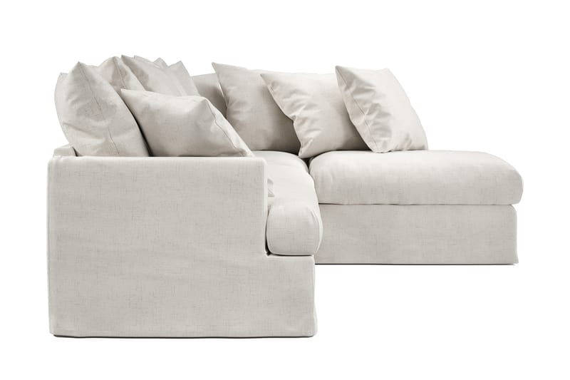 Menard 4-personers Højrevendt L-formet Chaiselongsofa i Bouclé - Hvid - Møbler - Sofaer - Sofa med chaiselong - 4 personers sofa med chaiselong