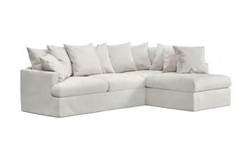 Menard 4-personers Højrevendt Dyb L-formet Chaiselongsofa i Stof - Beige - Møbler - Sofaer - Sofa med chaiselong - 4 personers sofa med chaiselong