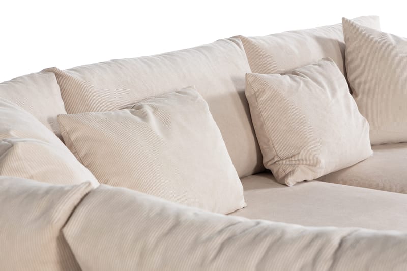 Menard 4-personers Venstrevendt Dyb L-formet Chaiselongsofa i Manchester - Beige - Møbler - Sofaer - Sofa med chaiselong - 4 personers sofa med chaiselong