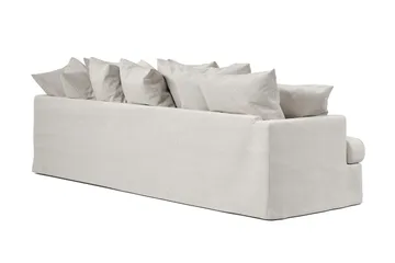 Menard 4-personers Højrevendt Dyb L-formet Chaiselongsofa i Stof - Beige - Møbler - Sofaer - Sofa med chaiselong - 4 personers sofa med chaiselong