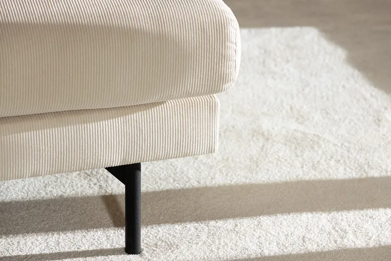 Menard 4-personers Venstrevendt Dyb L-formet Chaiselongsofa i Manchester - Beige - Møbler - Sofaer - Sofa med chaiselong - 4 personers sofa med chaiselong
