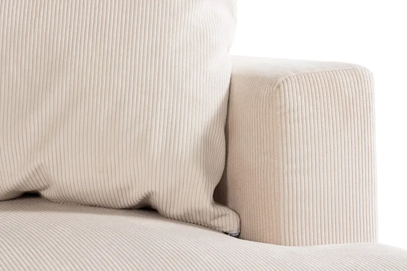 Menard 4-personers Venstrevendt Dyb L-formet Chaiselongsofa i Manchester - Beige - Møbler - Sofaer - Sofa med chaiselong - 4 personers sofa med chaiselong