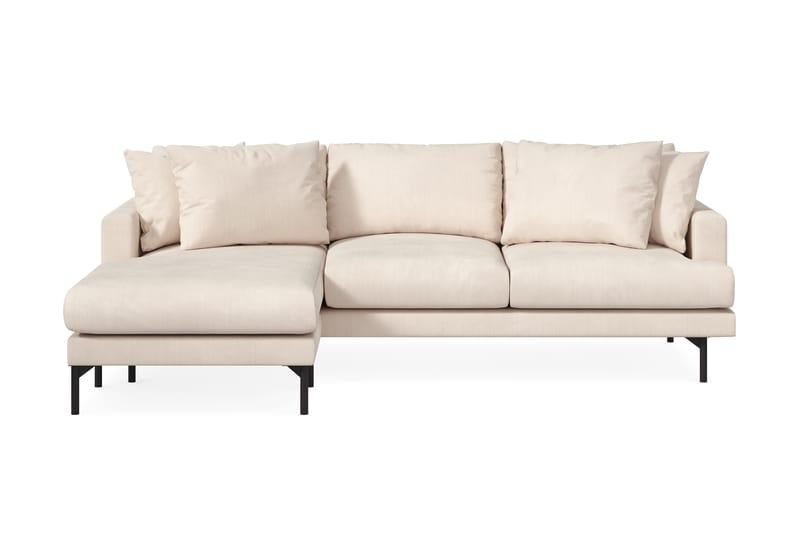 Menard 4-personers Venstrevendt Dyb L-formet Divansofa i Manchester - Beige - Møbler - Sofaer - Sofa med chaiselong