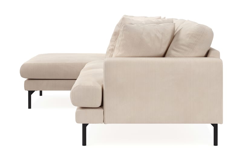 Menard 4-personers Venstrevendt Dyb L-formet Divansofa i Manchester - Beige - Møbler - Sofaer - Sofa med chaiselong