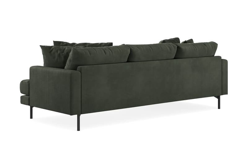 Menard 4-pers Chaiselongsofa - Mørkegrøn - Sofa med chaiselong - 4 personers sofa med chaiselong