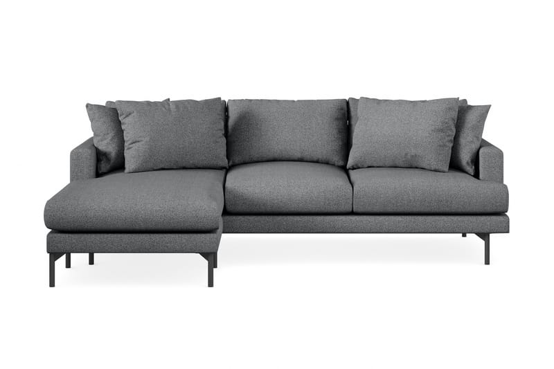 Menard 4-pers Chaiselongsofa - Mørkegrå - Sofa med chaiselong - 4 personers sofa med chaiselong